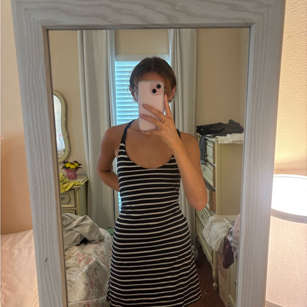 Black and White Striped Dress